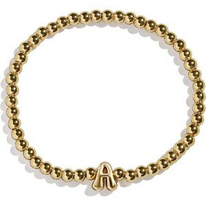 Women's Initial Pisa Stretch Bracelet Personalized Gold Plated Bracelet Jewelry